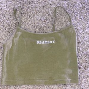 Lime green PLAYBOY cropped tank